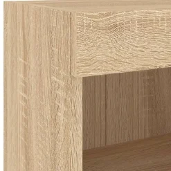 vidaXL Muebles de TV de pared con luces LED 4 piezas Roble Sonoma Outlet