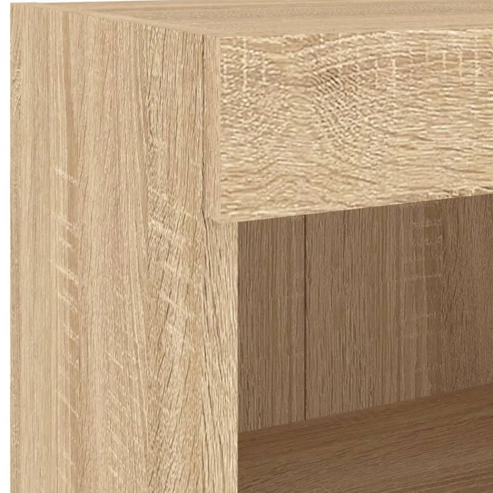 vidaXL Muebles de TV de pared con luces LED 4 piezas Roble Sonoma Outlet