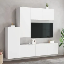 vidaXL Muebles Tv-Muebles de TV de pared 5 piezas madera de ingeniería