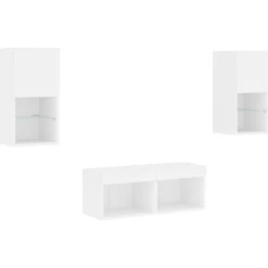 vidaXL Muebles Tv-Muebles de TV de pared con luces LED 4 piezas
