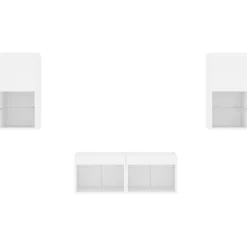 vidaXL Muebles Tv-Muebles de TV de pared con luces LED 4 piezas