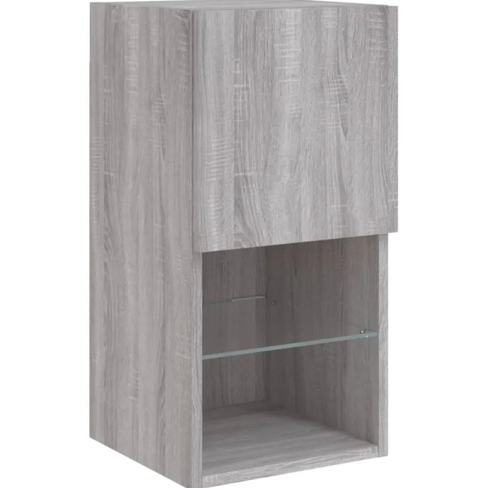 vidaXL Muebles Tv-Muebles de TV de pared con luces LED 4 piezas