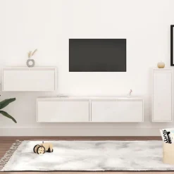 vidaXL Muebles Tv-Muebles para TV 4 piezas madera maciza de pino