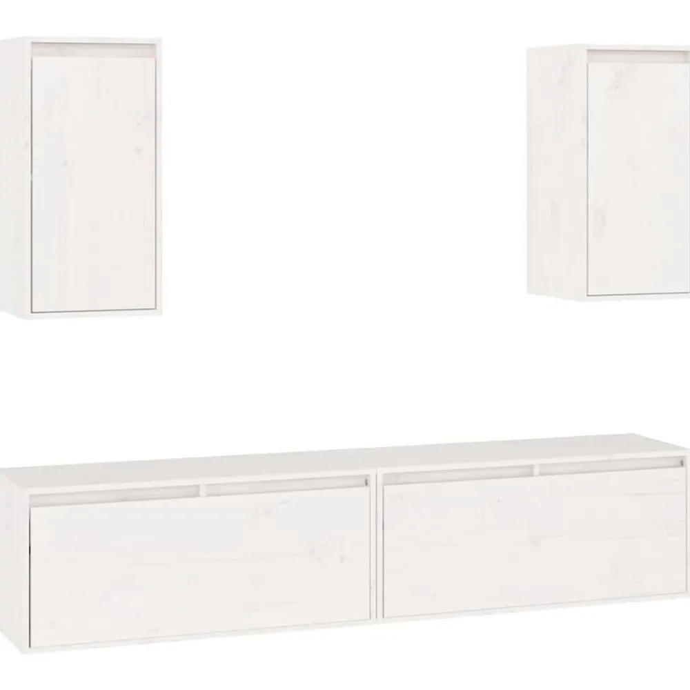 vidaXL Muebles Tv-Muebles para TV 4 piezas madera maciza de pino