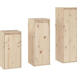 vidaXL Muebles para TV 3 piezas madera maciza de pino Natural Best