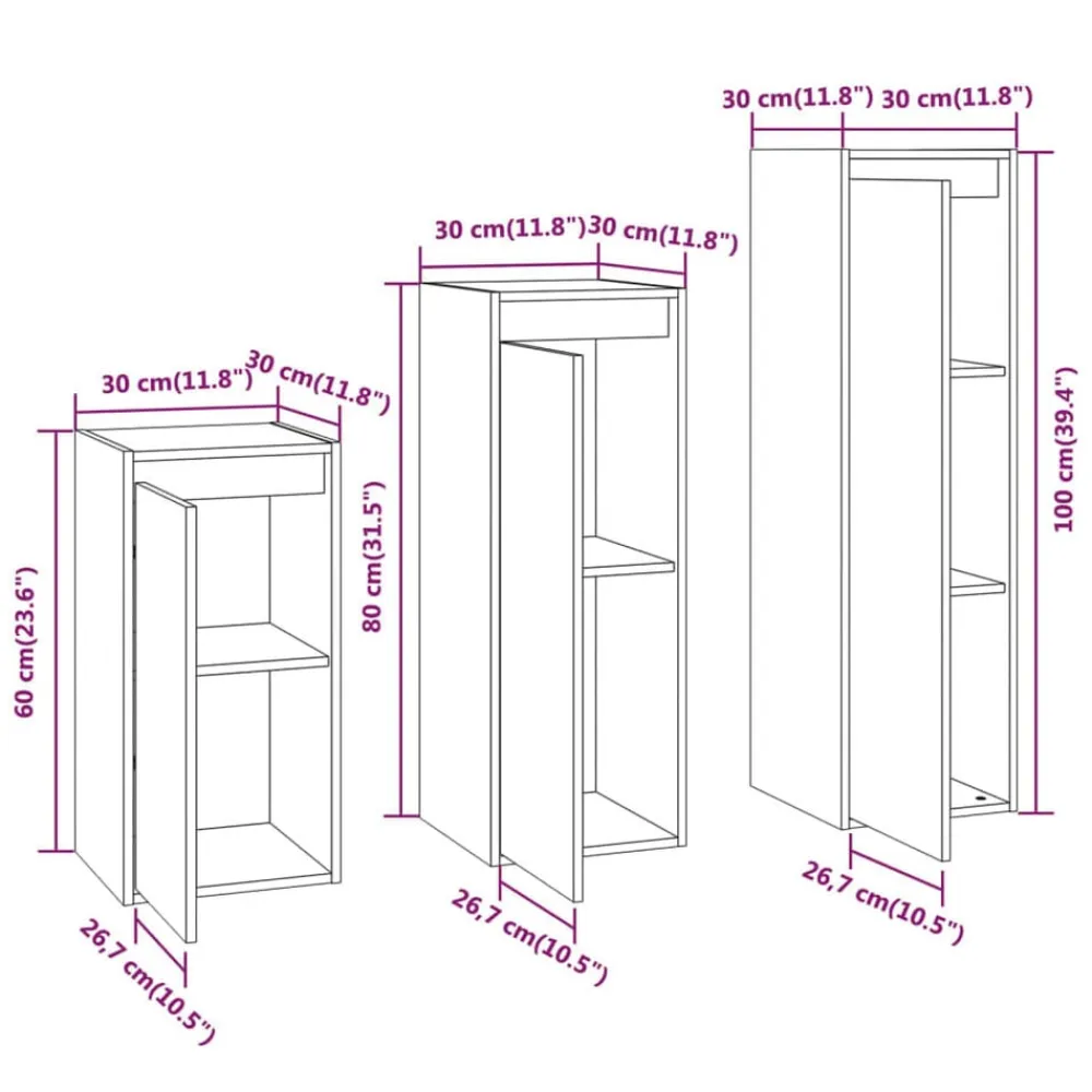 vidaXL Muebles para TV 3 piezas madera maciza de pino Natural Best