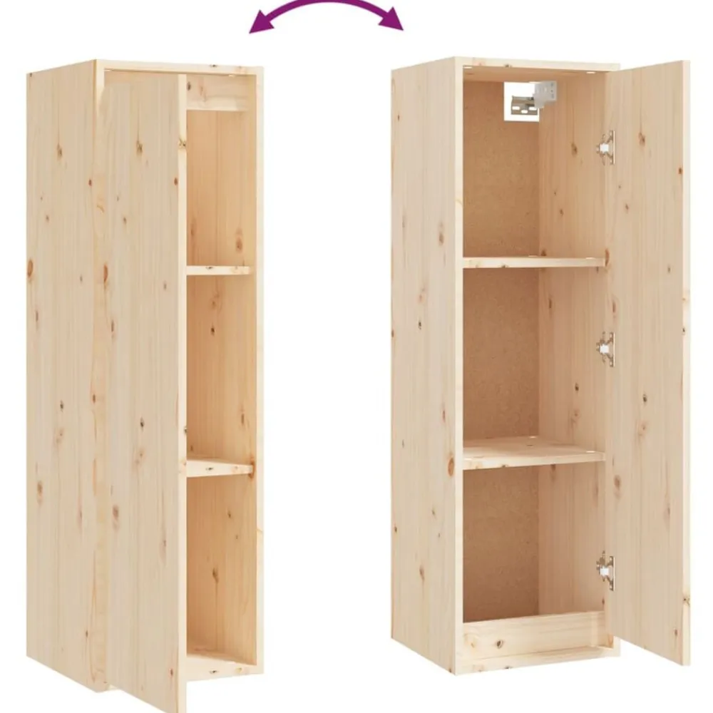vidaXL Muebles para TV 3 piezas madera maciza de pino Natural Best