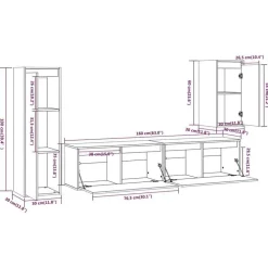 vidaXL Muebles para TV 4 piezas madera maciza de pino Blanco Outlet
