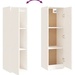 vidaXL Muebles para TV 4 piezas madera maciza de pino Blanco Outlet