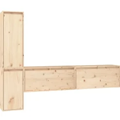 vidaXL Muebles Tv-Muebles para TV 4 piezas madera maciza de pino