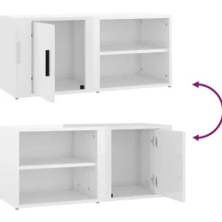 vidaXL Muebles Tv-Muebles para TV 2 uds madera blanco brillo 80x31,5x36 cm
