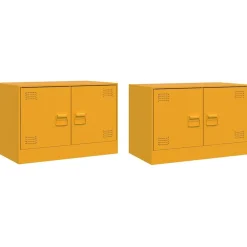 vidaXL Muebles Tv-Muebles para TV 2 unidades acero 67x39x44 cm