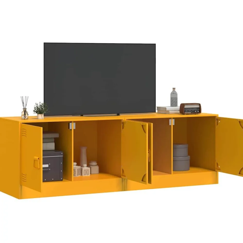 vidaXL Muebles Tv-Muebles para TV 2 unidades acero 67x39x44 cm