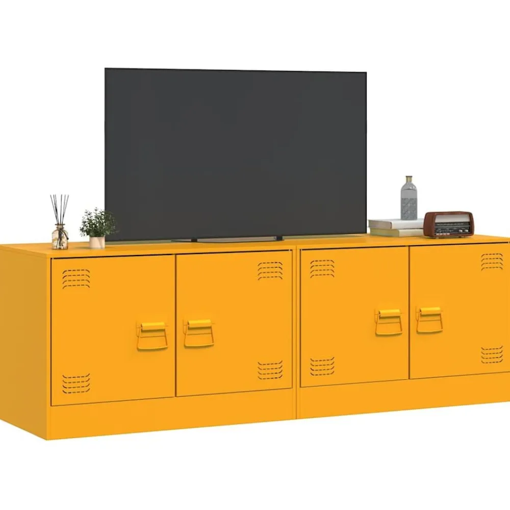 vidaXL Muebles Tv-Muebles para TV 2 unidades acero 67x39x44 cm
