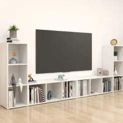 vidaXL Muebles Tv-Muebles para TV 4 uds madera contrachapada 107x35x37 cm