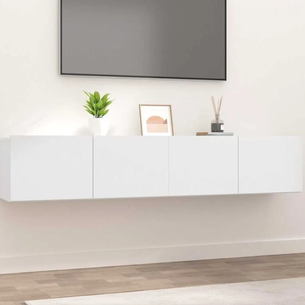 vidaXL Muebles para TV 2 uds madera de ingeniería 80x30x30 cm Blanco New