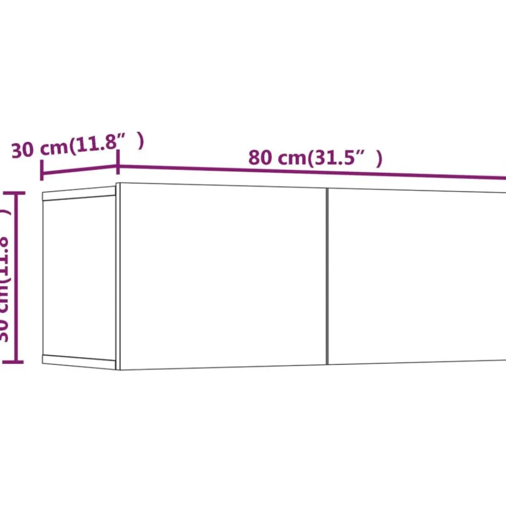 vidaXL Muebles para TV 2 uds madera de ingeniería 80x30x30 cm Blanco New