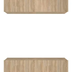 vidaXL Muebles TV 4 uds madera contrachapada 80x30x30 cm Roble Sonoma Hot