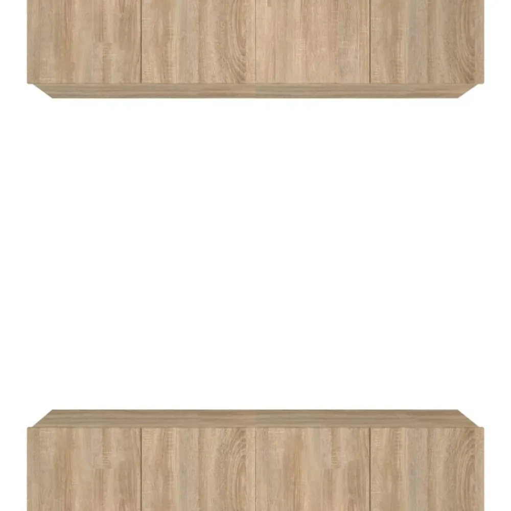 vidaXL Muebles TV 4 uds madera contrachapada 80x30x30 cm Roble Sonoma Hot
