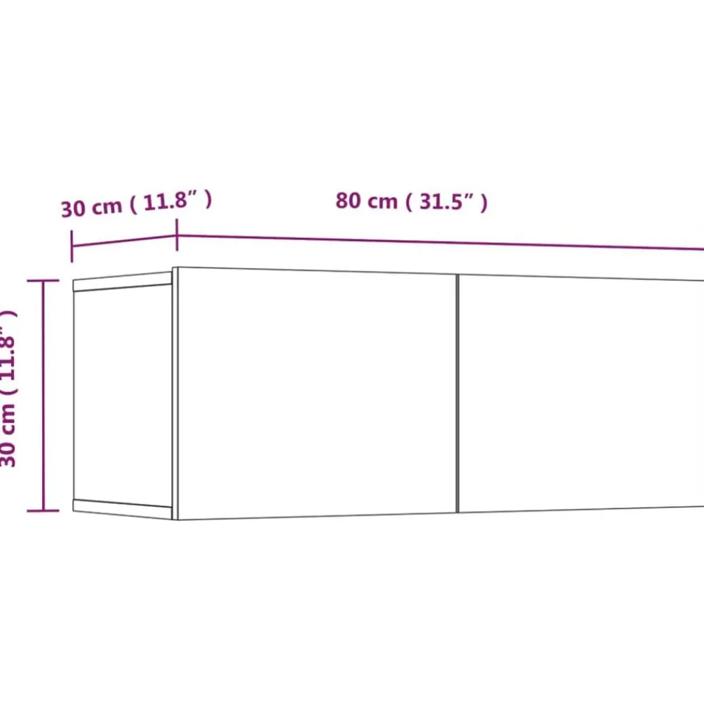 vidaXL Muebles TV 4 uds madera contrachapada 80x30x30 cm Roble Sonoma Hot
