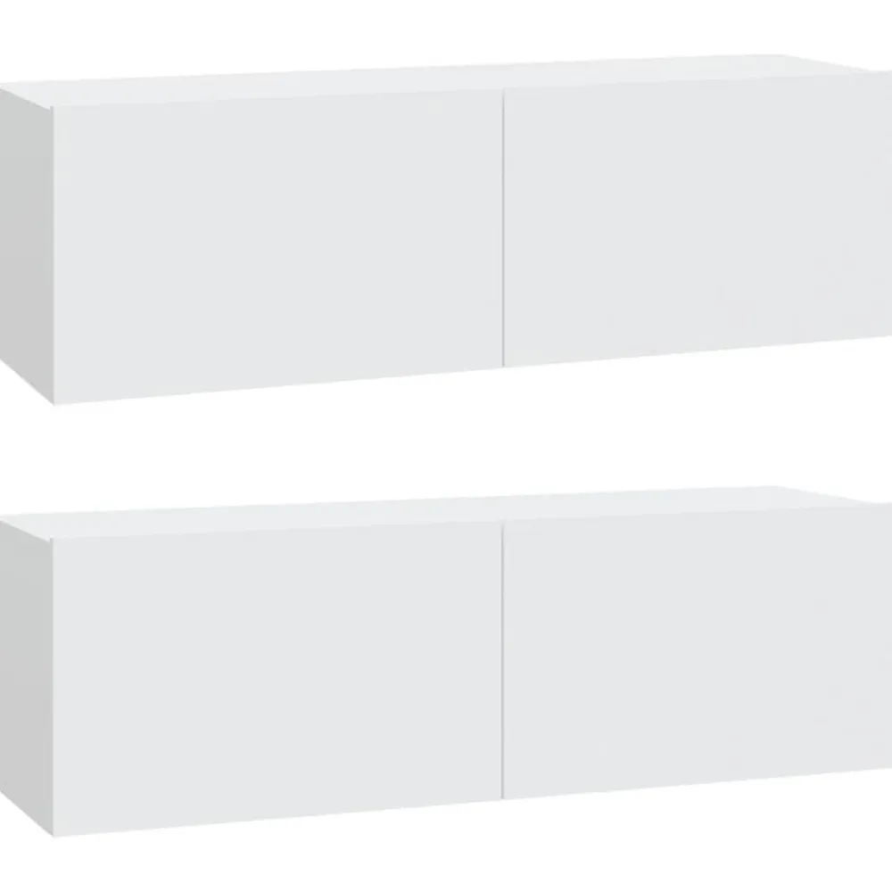 vidaXL Muebles Tv-Muebles TV de pared 2 uds madera ingeniería 100x30x30 cm
