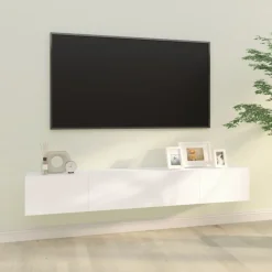 vidaXL Muebles Tv-Muebles TV de pared 2 uds madera ingeniería 100x30x30 cm