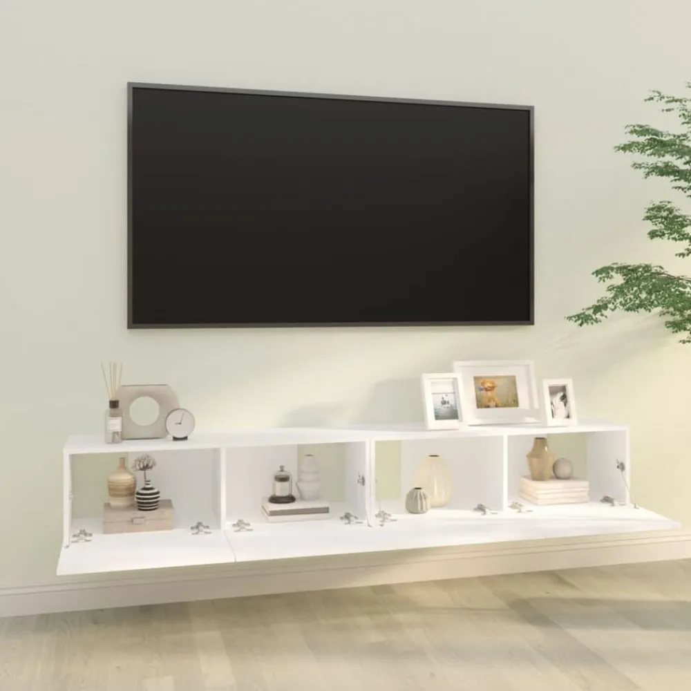 vidaXL Muebles Tv-Muebles TV de pared 2 uds madera ingeniería 100x30x30 cm
