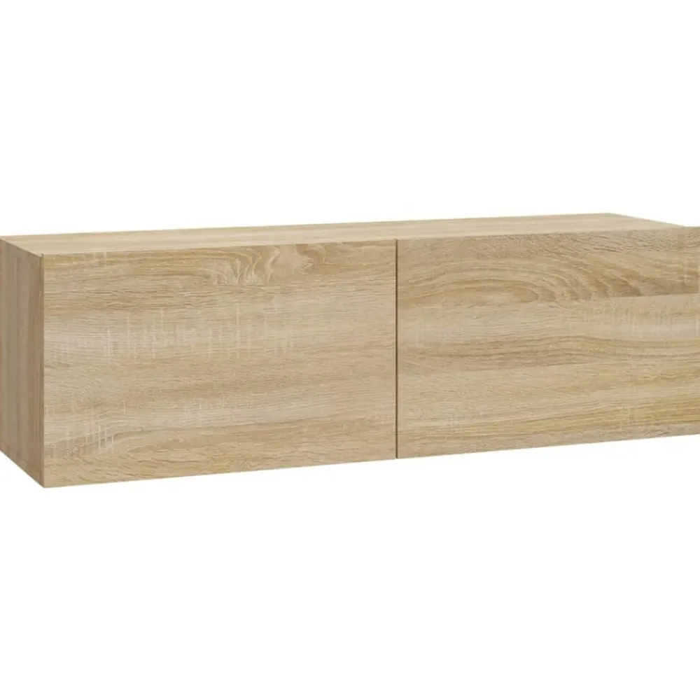 vidaXL Muebles Tv-Muebles TV de pared 2 uds madera ingeniería roble 100x30x30 cm