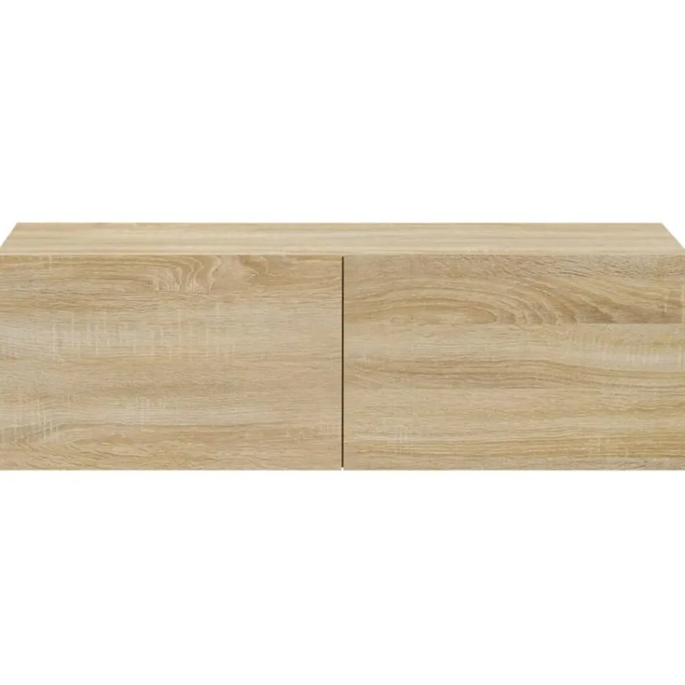 vidaXL Muebles Tv-Muebles TV de pared 2 uds madera ingeniería roble 100x30x30 cm
