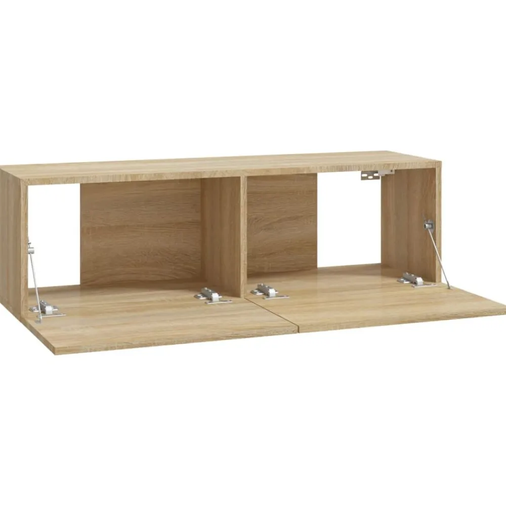 vidaXL Muebles Tv-Muebles TV de pared 2 uds madera ingeniería roble 100x30x30 cm