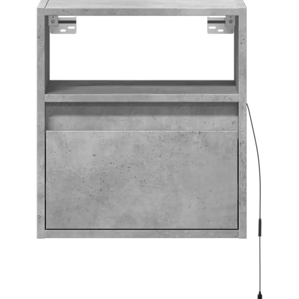 vidaXL Muebles TV de pared luces LED 2 uds gris hormigón 41x31x45 cm Gris hormigón Sale