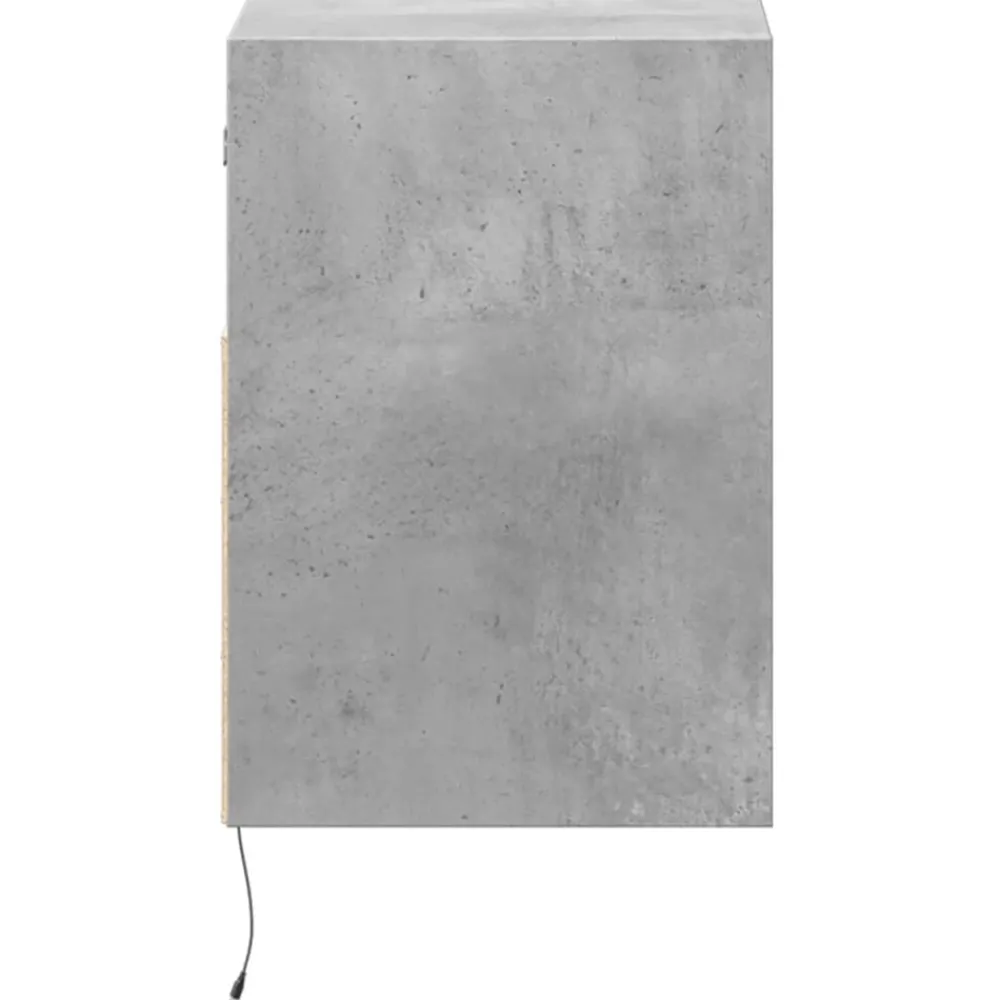 vidaXL Muebles TV de pared luces LED 2 uds gris hormigón 41x31x45 cm Gris hormigón Sale