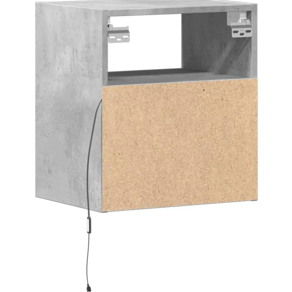 vidaXL Muebles TV de pared luces LED 2 uds gris hormigón 41x31x45 cm Gris hormigón Sale