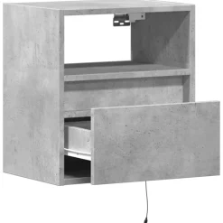 vidaXL Muebles TV de pared luces LED 2 uds gris hormigón 41x31x45 cm Gris hormigón Sale