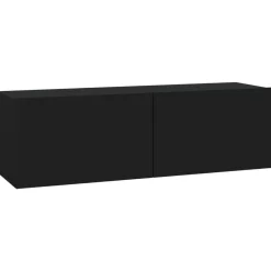 vidaXL Muebles TV pared 2 uds madera contrachapada 100x30x30 cm Negro Online