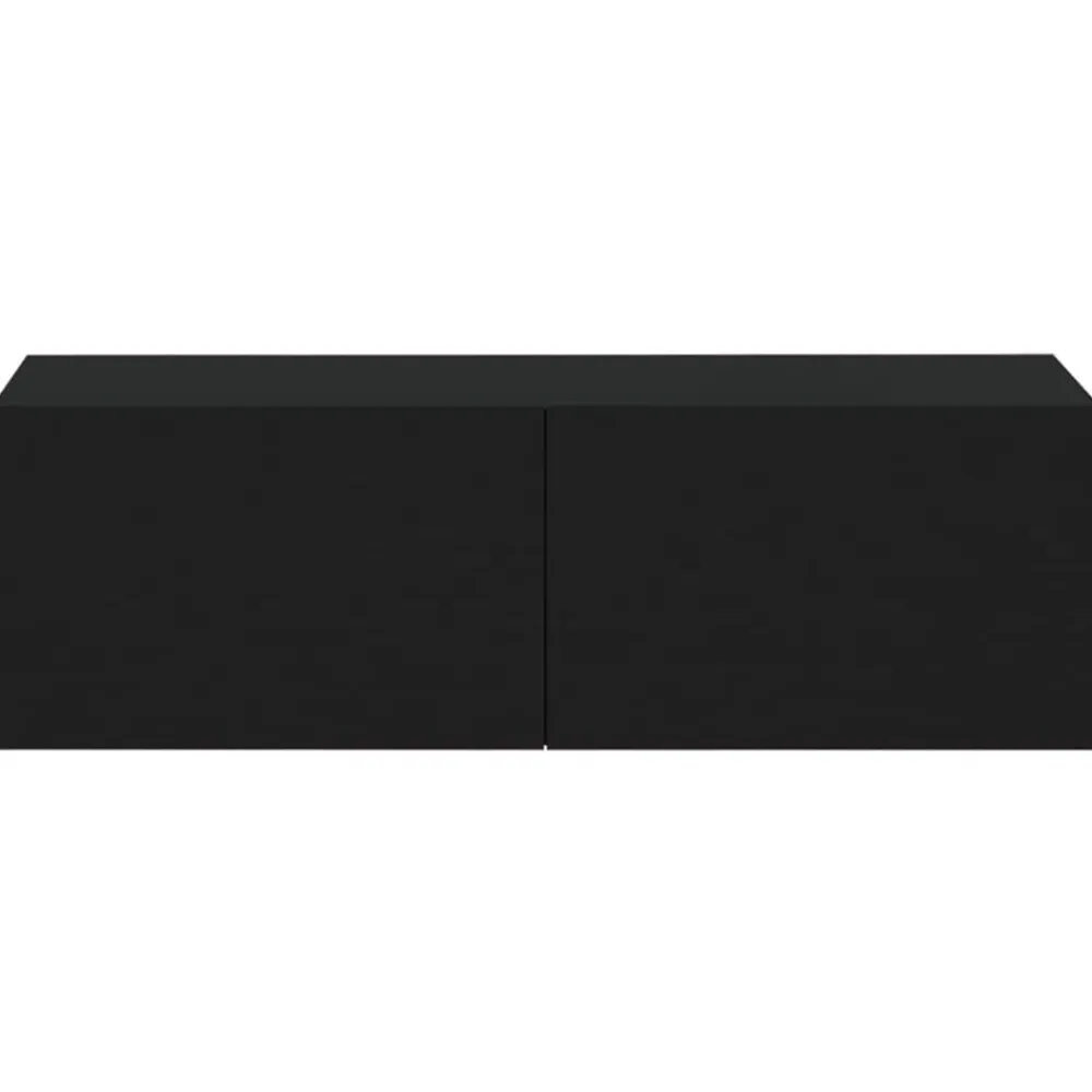 vidaXL Muebles TV pared 2 uds madera contrachapada 100x30x30 cm Negro Online