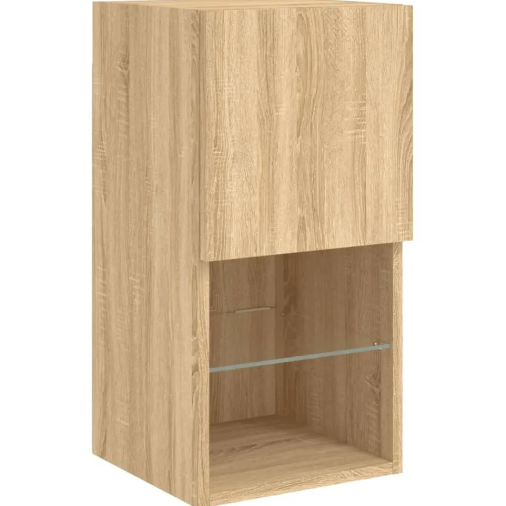 vidaXL Muebles Tv-Muebles TV pared con LED 8 pzas madera ingeniería