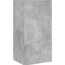 vidaXL Muebles TV pared con LED 4 pzas madera ingeniería gris hormigón Gris hormigón Outlet
