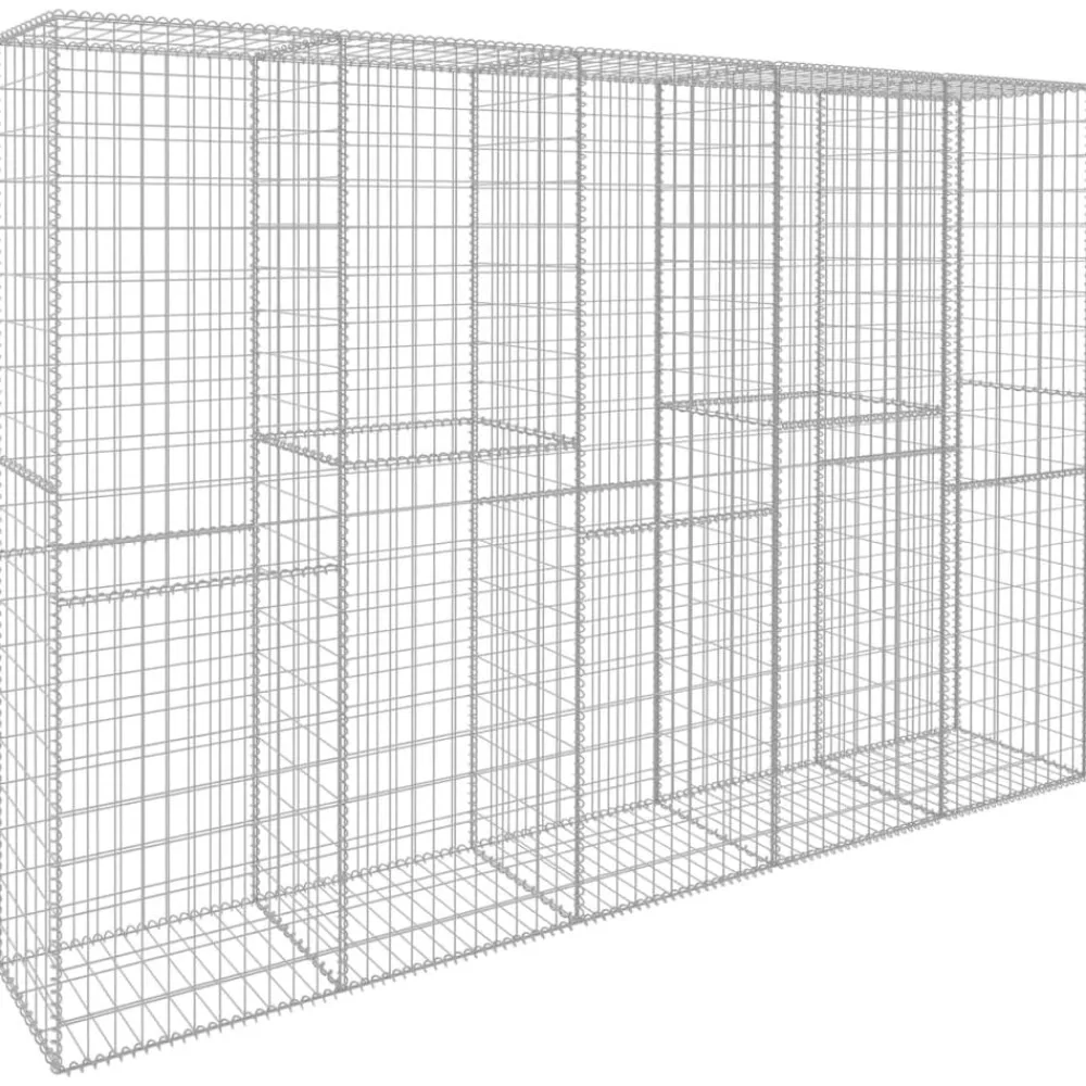 vidaXL Muro de gaviones con cubierta acero galvanizado 300x50x200 cm