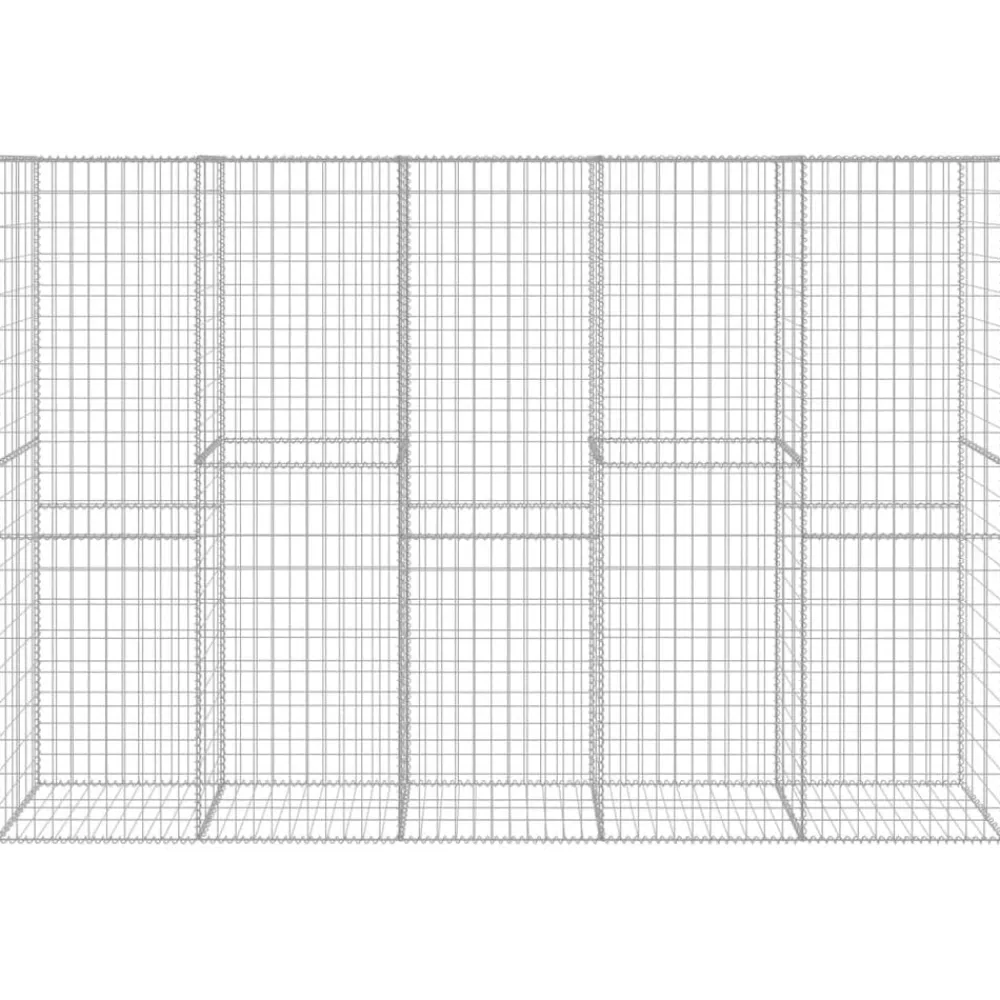 vidaXL Muro de gaviones con cubierta acero galvanizado 300x50x200 cm