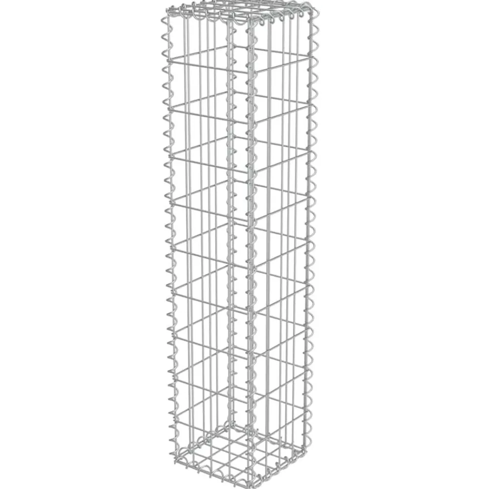 vidaXL Vallas De Jardín-Muro de gaviones con cubiertas acero galvanizado 20x20x100 cm
