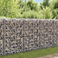 vidaXL Vallas De Jardín-Muro de gaviones con cubiertas acero galvanizado 20x20x100 cm