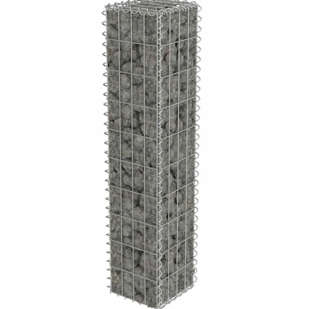 vidaXL Vallas De Jardín-Muro de gaviones con cubiertas acero galvanizado 20x20x100 cm