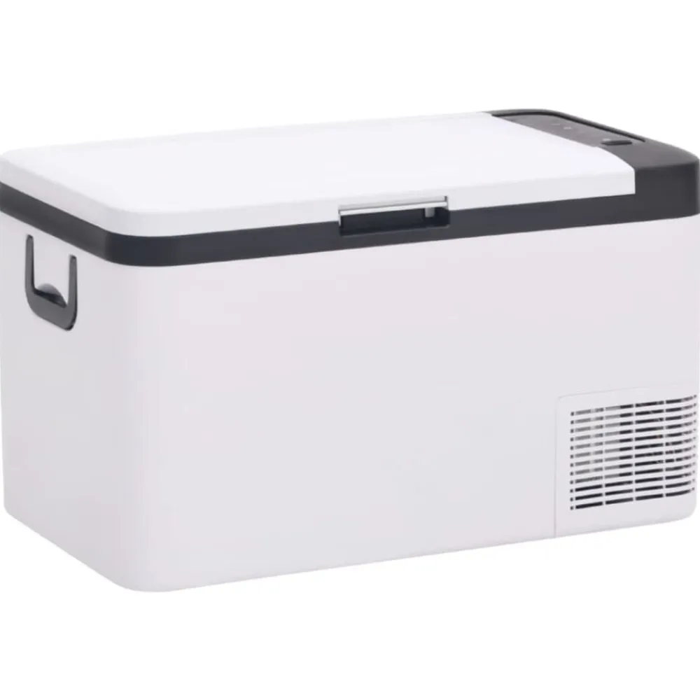vidaXL Nevera con asa PP y PE negro y blanco 25 L Online