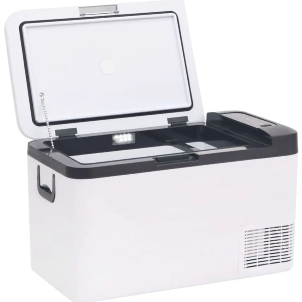 vidaXL Nevera con asa PP y PE negro y blanco 25 L Online