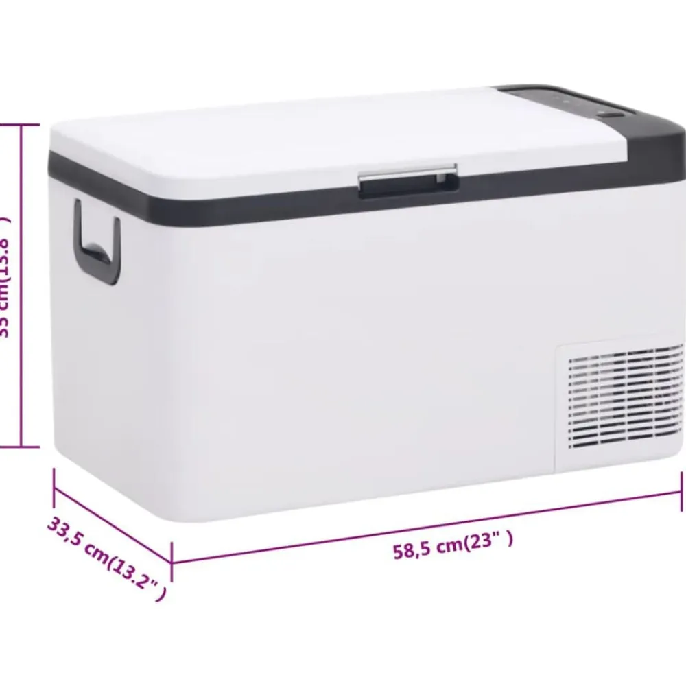 vidaXL Nevera con asa PP y PE negro y blanco 25 L Online