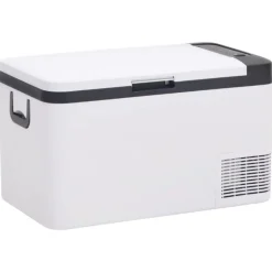 vidaXL Nevera con asa PP y PE negro y blanco 18 L Sale