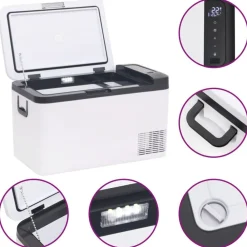 vidaXL Nevera con asa PP y PE negro y blanco 18 L Sale