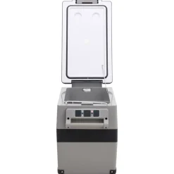 vidaXL Cocina Y Comedor-Nevera con asa y adaptador PP y PE negro y gris 55 L