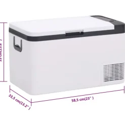 vidaXL Cocina Y Comedor-Nevera con asa y adaptador PP y PE negro y blanco 25 L